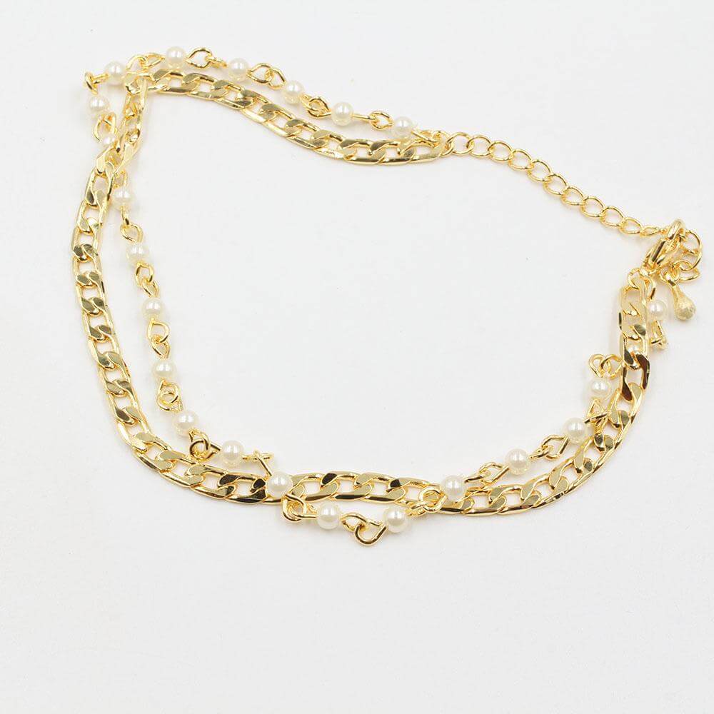 خلحال لولو طبقتين خلخال متوفر 2 لون ذهبي