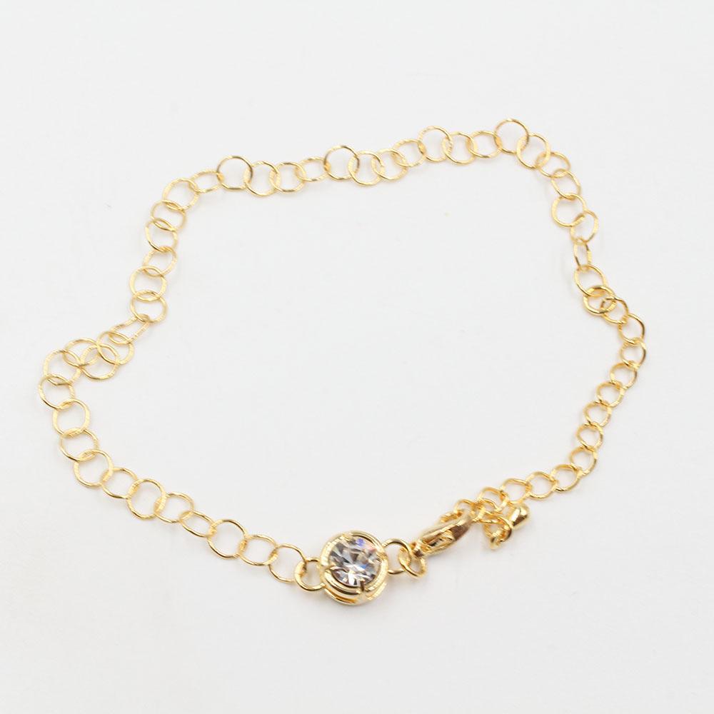 خلحال بفص سوليتير زركون خلخال متوفر 2 لون ذهبي