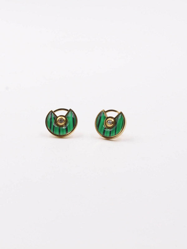 حلق كارتير ملون شيل حلق CARTIER اخضر