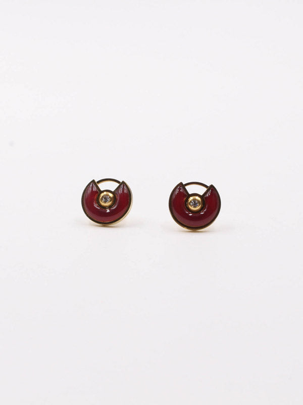 حلق كارتير ملون شيل حلق CARTIER عنابي
