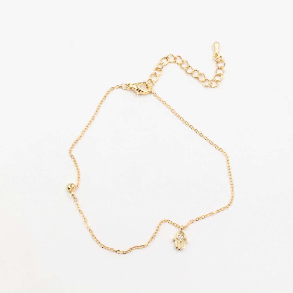 خلحال كف ناعم زركون خلخال متوفر 2 لون ذهبي