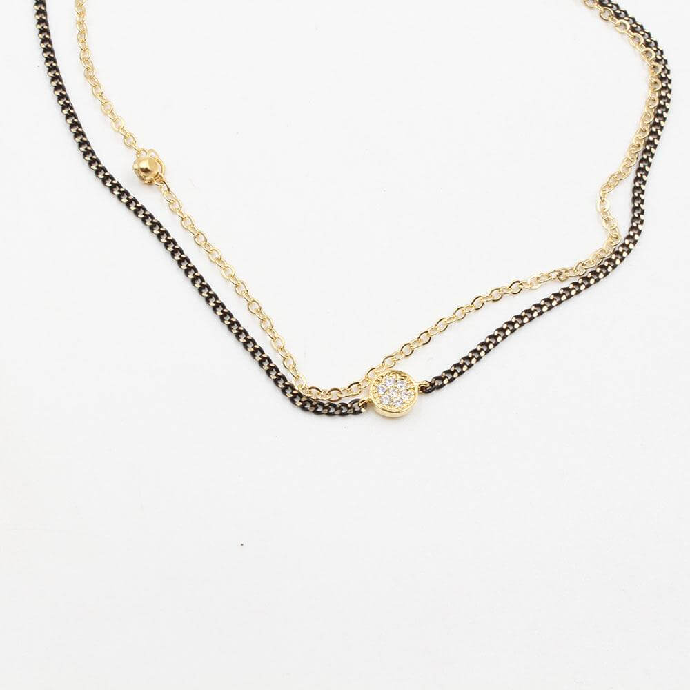 خلحال طبقتين اسود ذهبي خلخال متوفر 2 لون