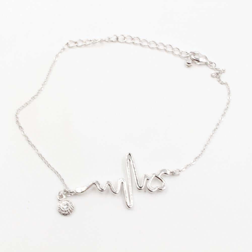 خلحال نبض القلب خلخال متوفر 2 لون فضي