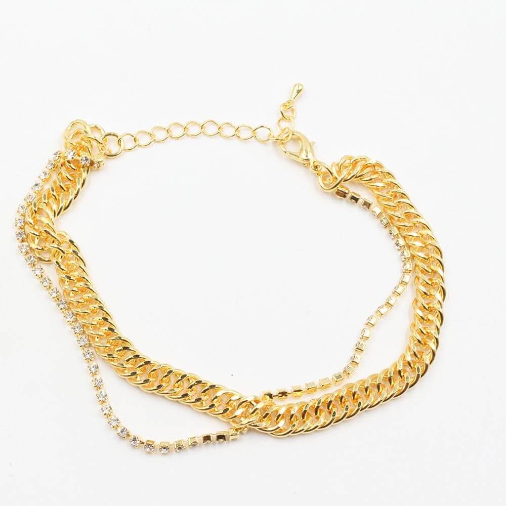 خلخال دبل شينز خلخال متوفر 2 لون ذهبي