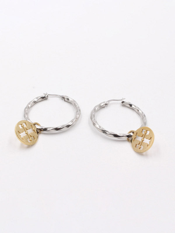 حلق توري بورش ملون كبير حلق tory burch ذهبي