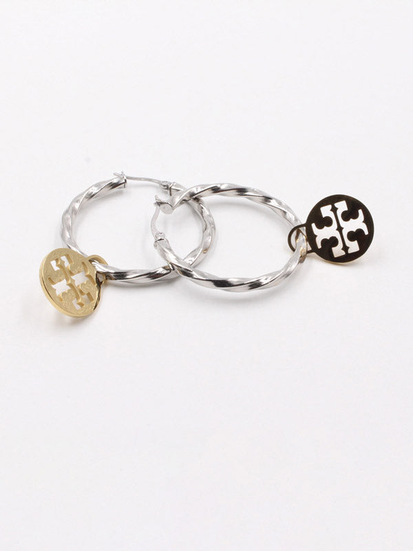 حلق توري بورش ملون كبير حلق tory burch