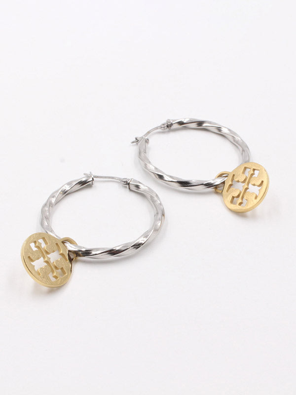 حلق توري بورش ملون كبير حلق tory burch
