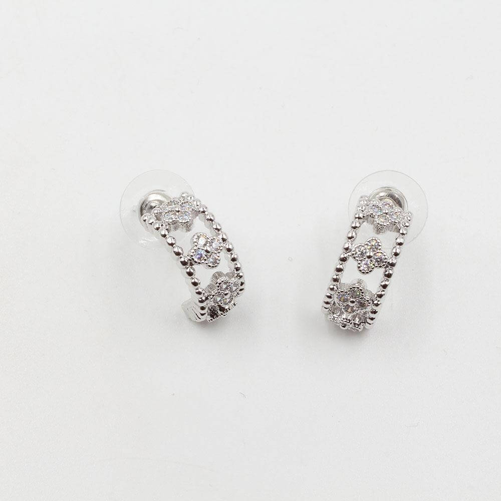 حلق فان كليف زركون حلق van cleef فضي