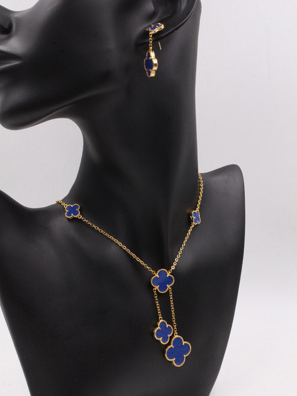طقم فان كليف 5 وردات 2 قطع اطقم van cleef ازرق