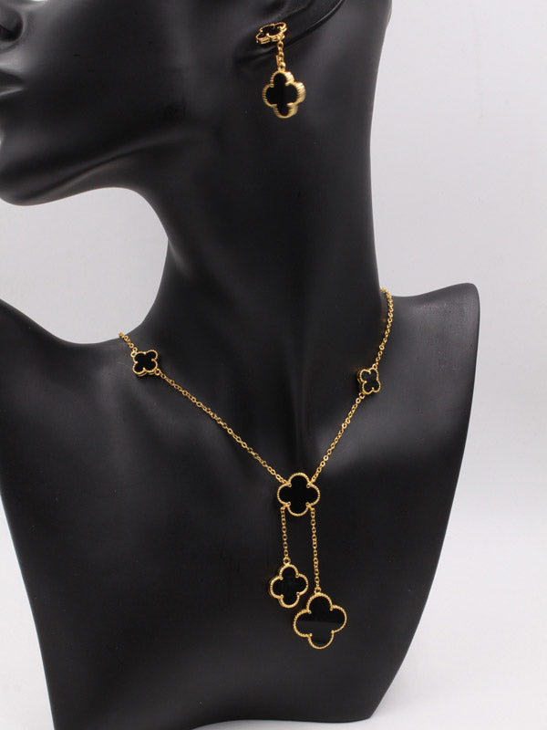 طقم فان كليف 5 وردات 2 قطع اطقم van cleef اسود