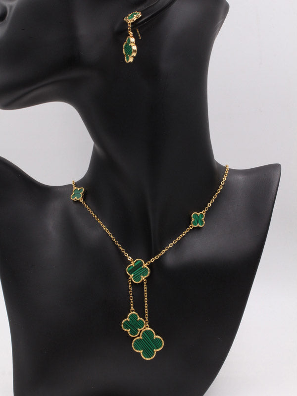 طقم فان كليف 5 وردات 2 قطع اطقم van cleef اخضر
