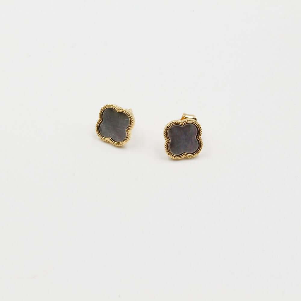 حلق فان كليف شيل صغير ملون حلق van cleef رمادي ذهبي
