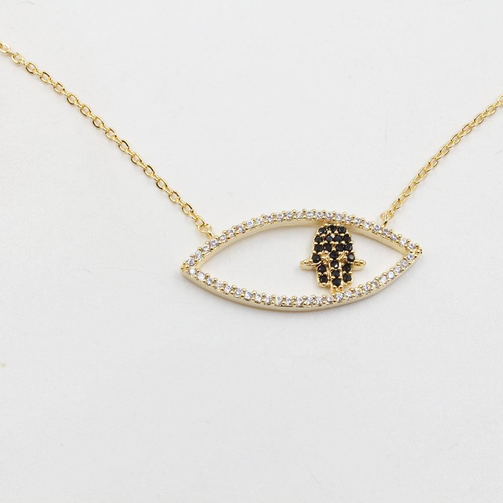 سلسال عين زركون كبير ذهبي سلسال متوفر 1 لون