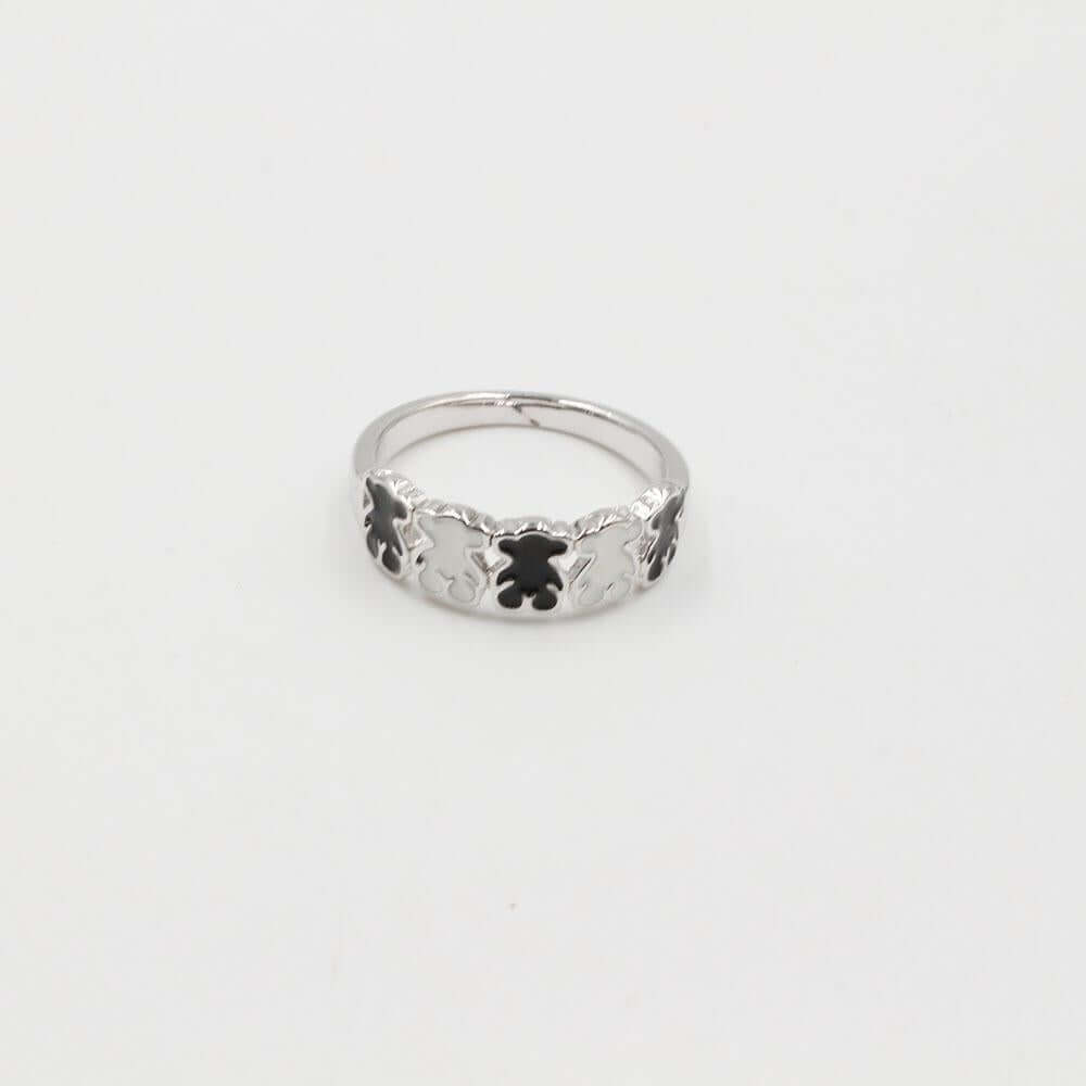 خاتم توس خواتم دبدوب ملون فضي 7