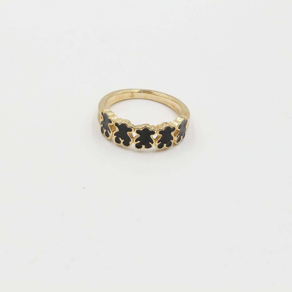 خاتم توس خواتم دبدوب اسود ذهبي 7