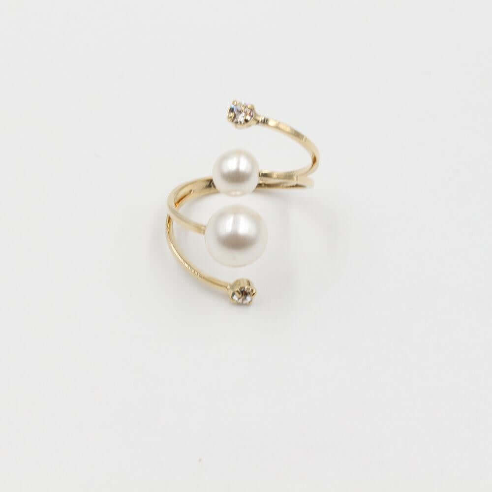 خاتم لولو بالكريستال خواتم متوفر 2 لون ذهبي