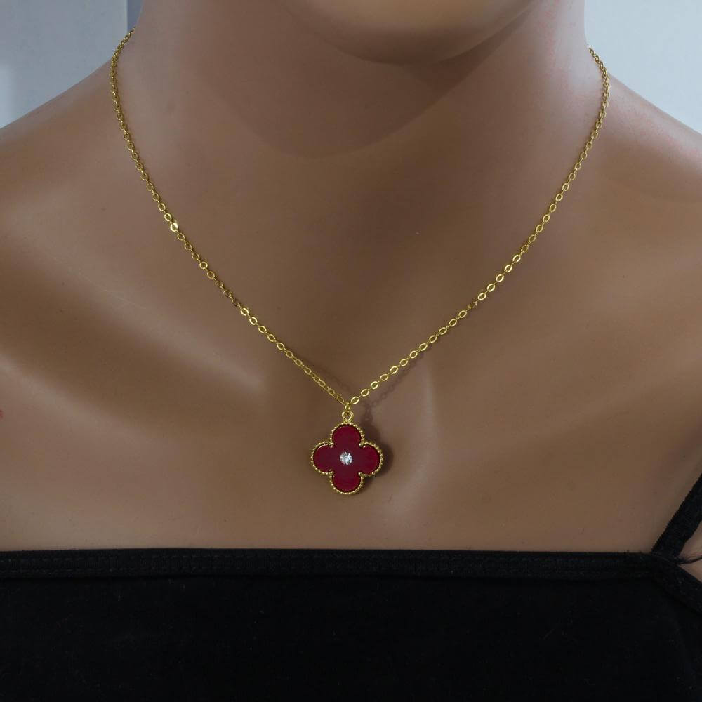 سلسال فان كليف بفص كريستال وسط سلسال van cleef