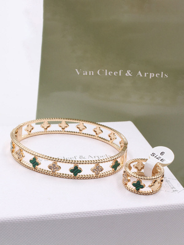 اسوارة وخاتم فان كليف اسواره van cleef اخضر 6