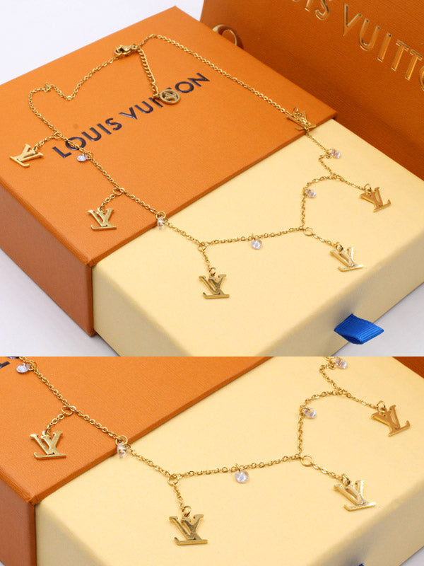 تشوكر لويس فيتون زركون ذهبي سلسال louis vuitton