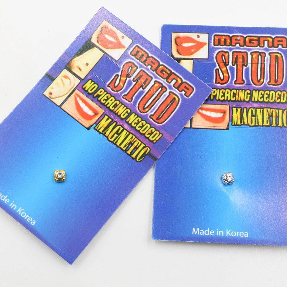 زمام مغناطيس معدني مربع بفص زمام متوفر 2 لون