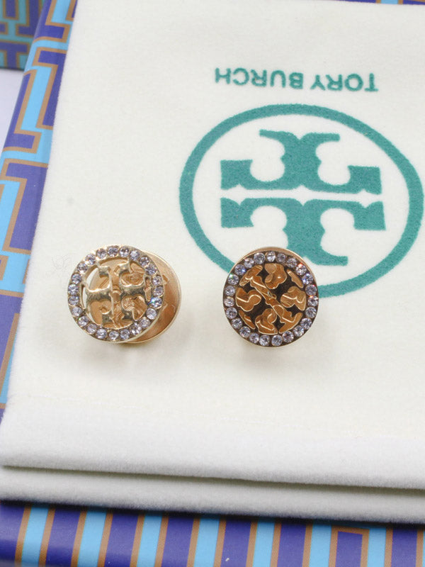 حلق توري بورش كرستال ميتال حلق tory burch ذهبي