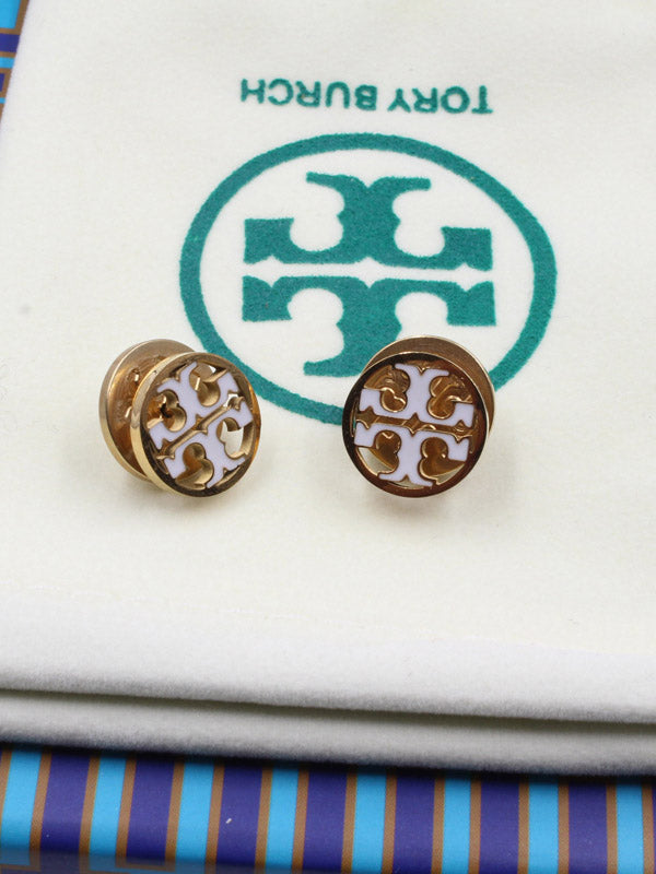 حلق توري بورش وايت ميتال حلق tory burch ذهبي