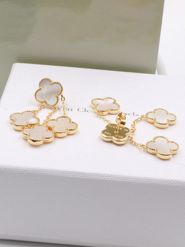حلق فان كليف 4 ورود وسط حلق van cleef