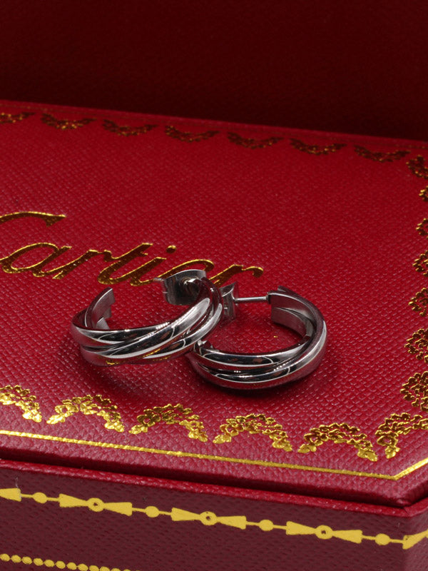 حلق كارتير مدور ستنلس ستيل حلق CARTIER