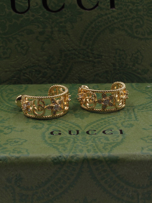 حلق قوتشي زركون كيرف حلق gucci ذهبي