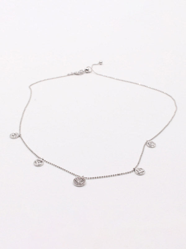 تشوكر فندي ناعم زركون سلسال fendi فضي