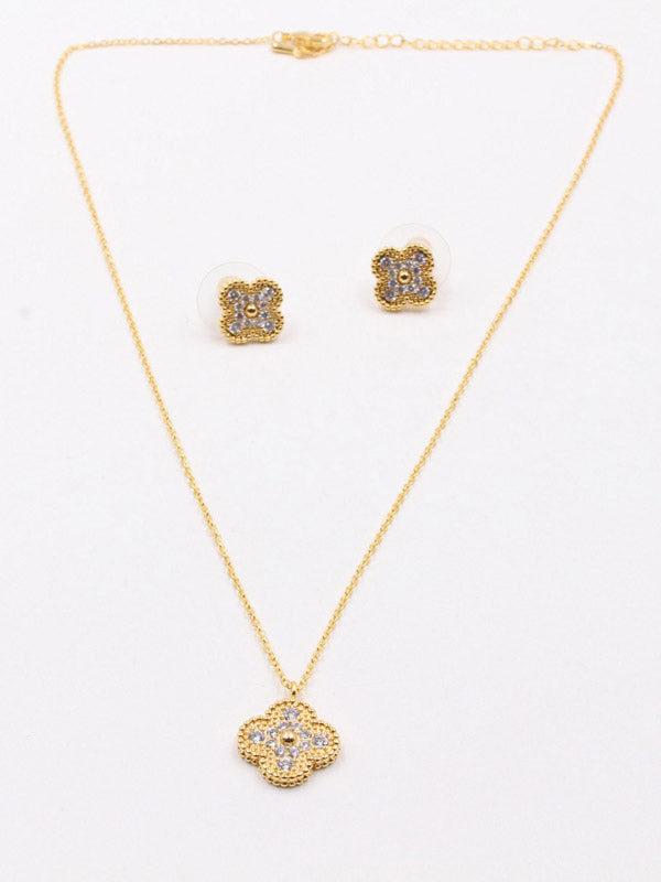 طقم فان كليف للاطفال زركون 2 قطع اطقم van cleef ذهبي