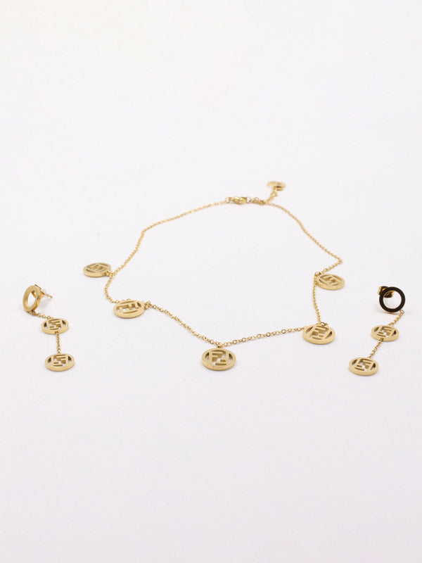 طقم فندي ذهبي مدور اطقم fendi ذهبي