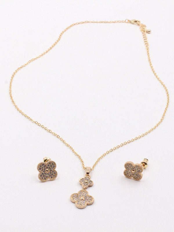 طقم فان كليف زركون 2 قطع اطقم van cleef ذهبي