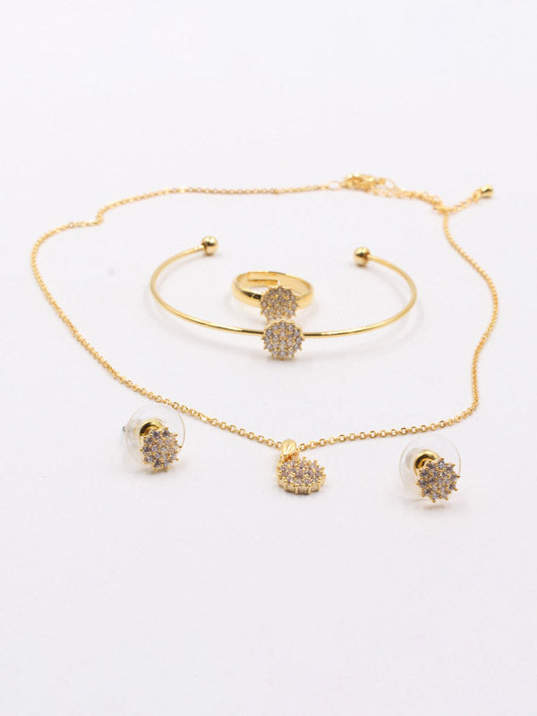 طقم مدور للاطفال زركون 4 قطع اطقم jewel