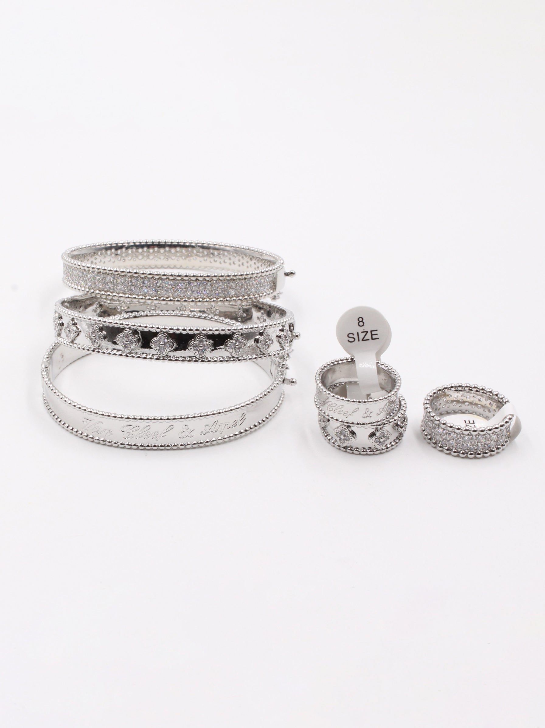 مجموعه اساور وخواتم فان كليف مرصعة زركون اسواره van cleef