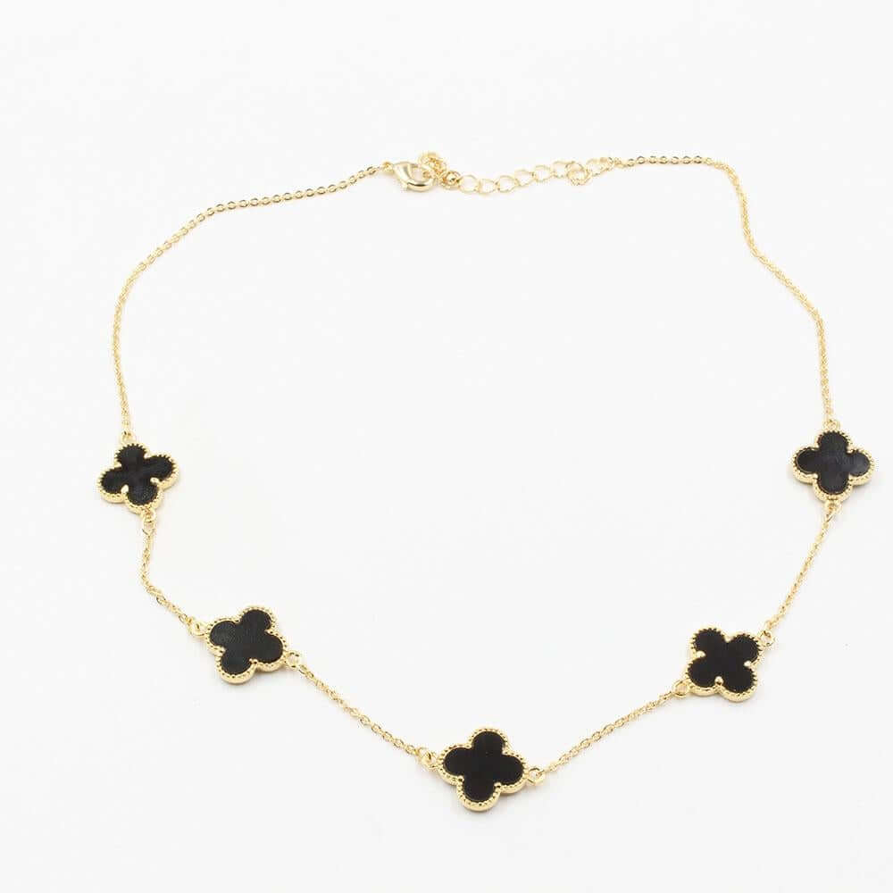 سلسال عقد فان كليف 5 وردات سلسال van cleef اسود