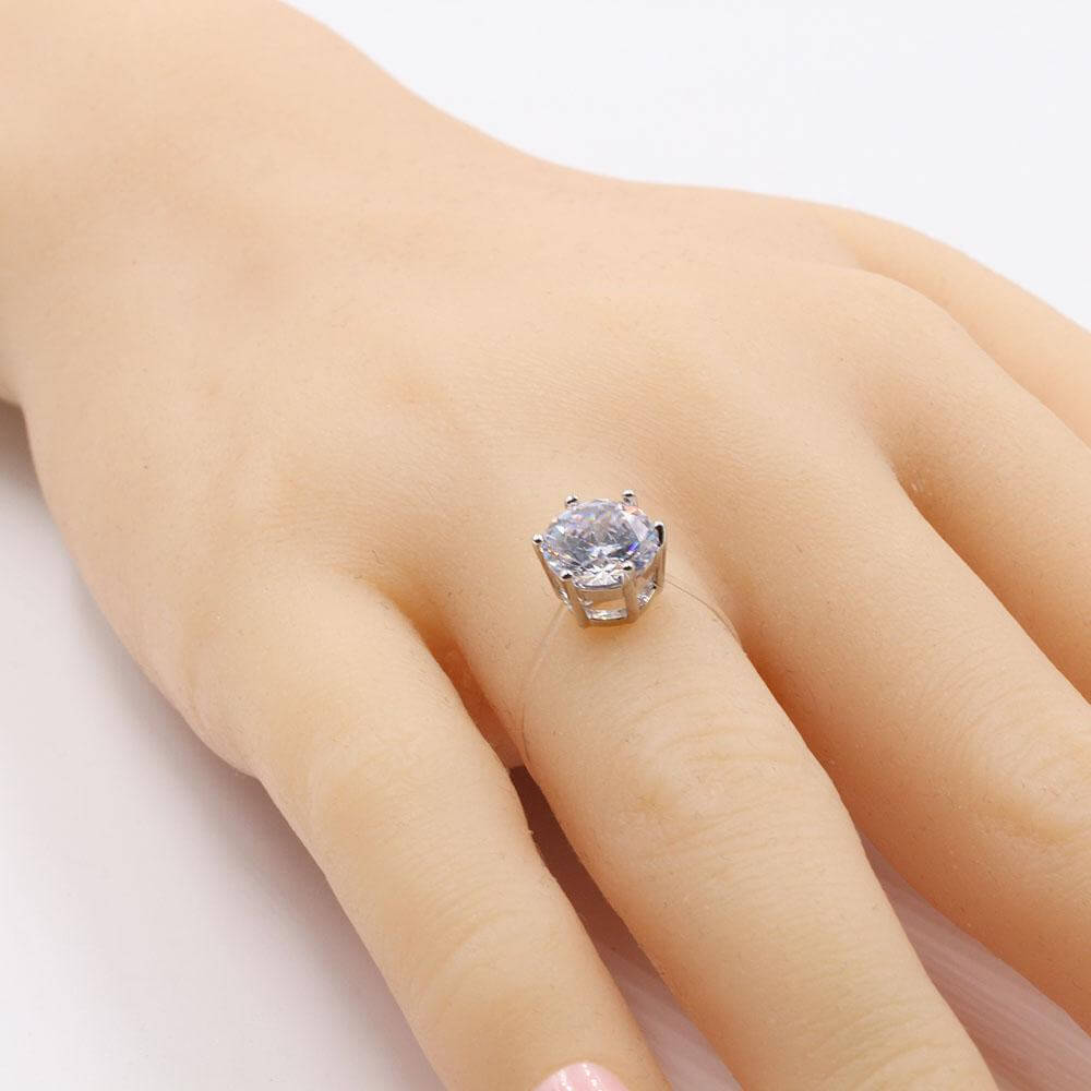 خاتم شفاف مدور زركون خواتم متوفر 1 لون