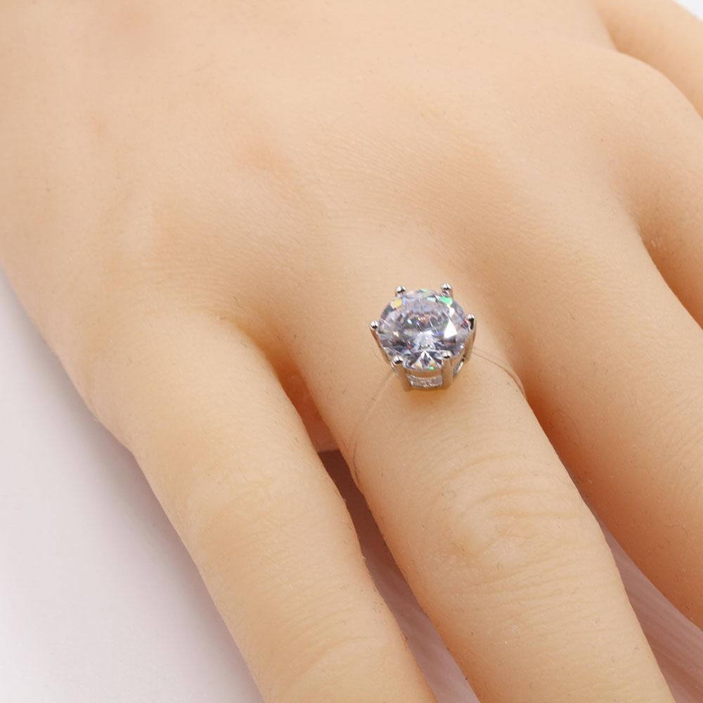 خاتم شفاف مدور زركون خواتم متوفر 1 لون