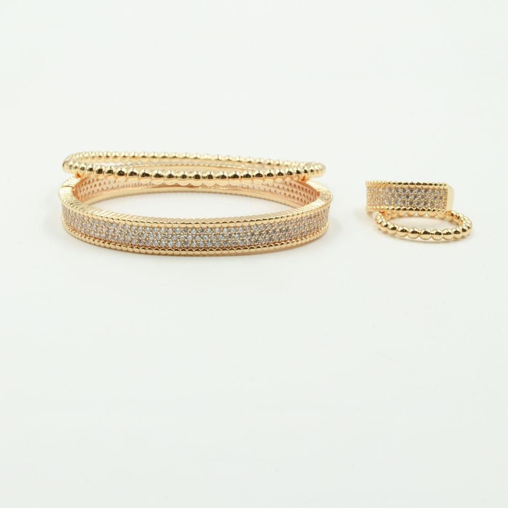 طقم اساور وخواتم فان كليف زركون اسواره van cleef ذهبي 8