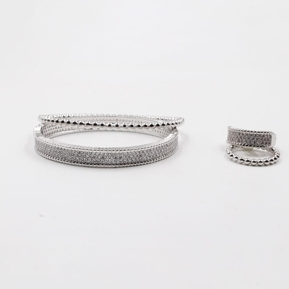 طقم اساور وخواتم فان كليف زركون اسواره van cleef فضي 7