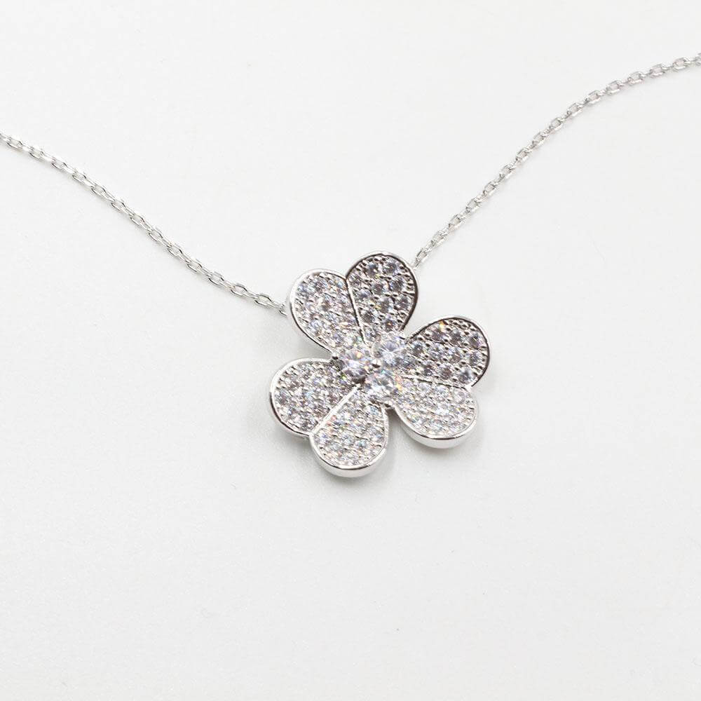 سلسال فان كليف ورده زركون سلسال van cleef فضي