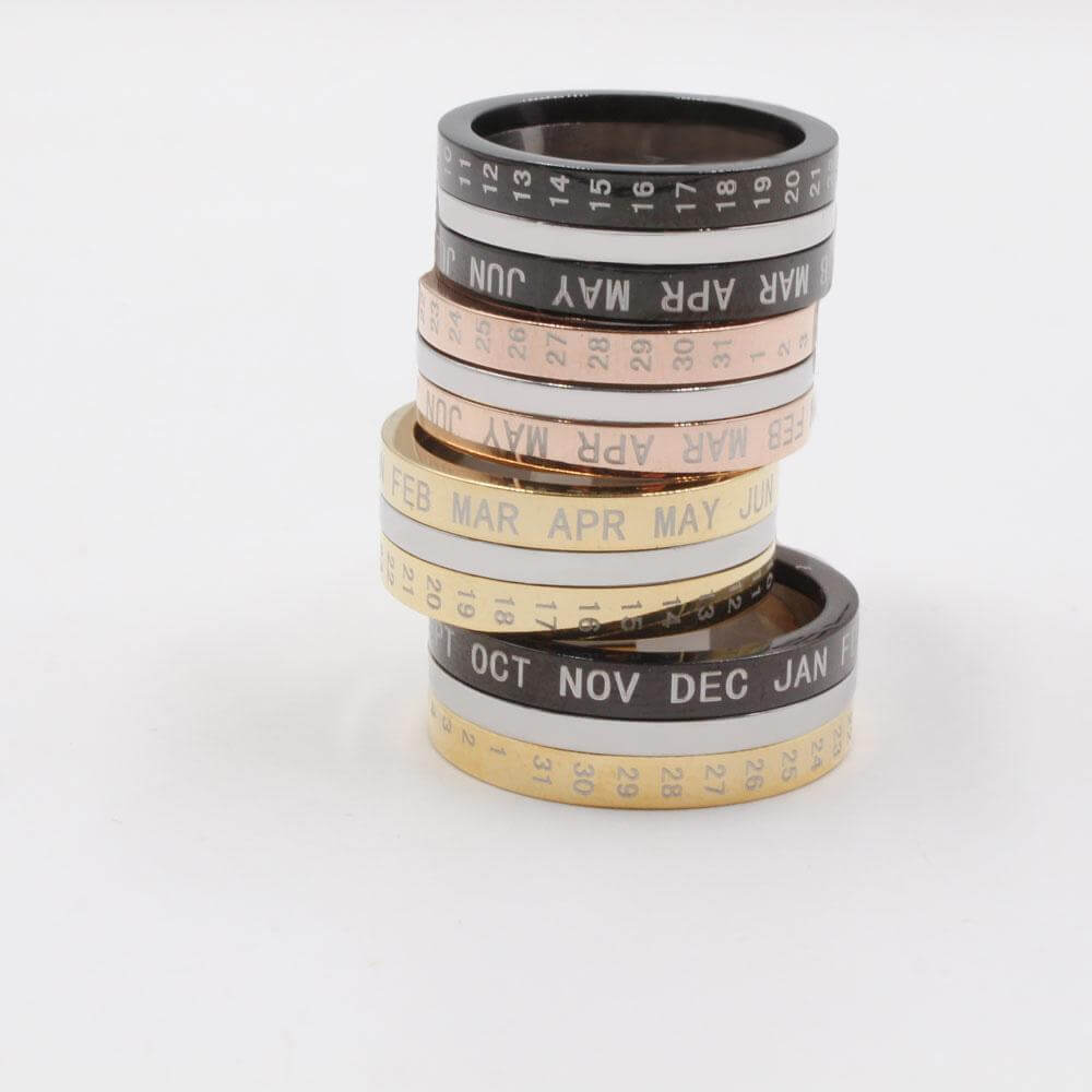 خاتم تاريخ دوار متحرك خواتم متوفر 4 لون