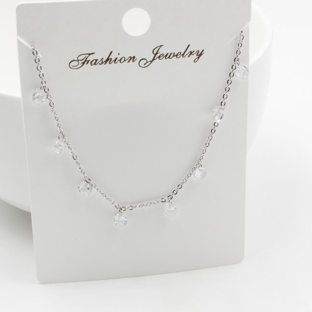 عقد زركون ناعم سلسال متوفر 2 لون فضي