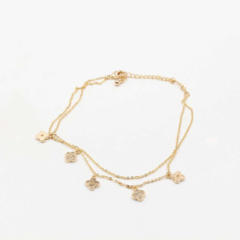 خلخال فان كليف طبقتين خلاخل van cleef ذهبي