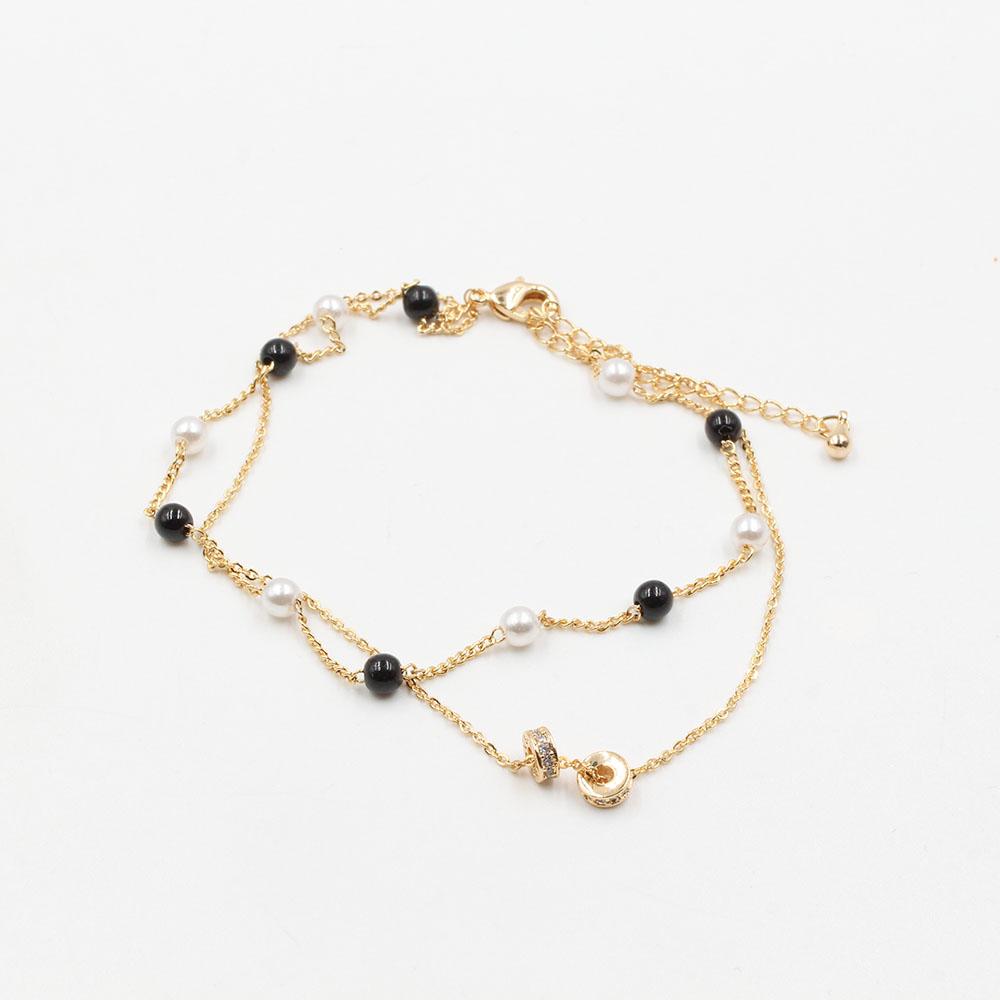 خلخال لولو طبقتين خلاخل متوفر 2 لون ذهبي