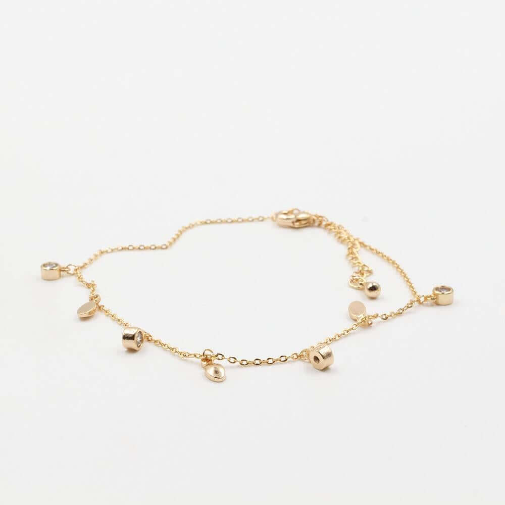 خلخال ناعم زركون خلاخل متوفر 2 لون ذهبي