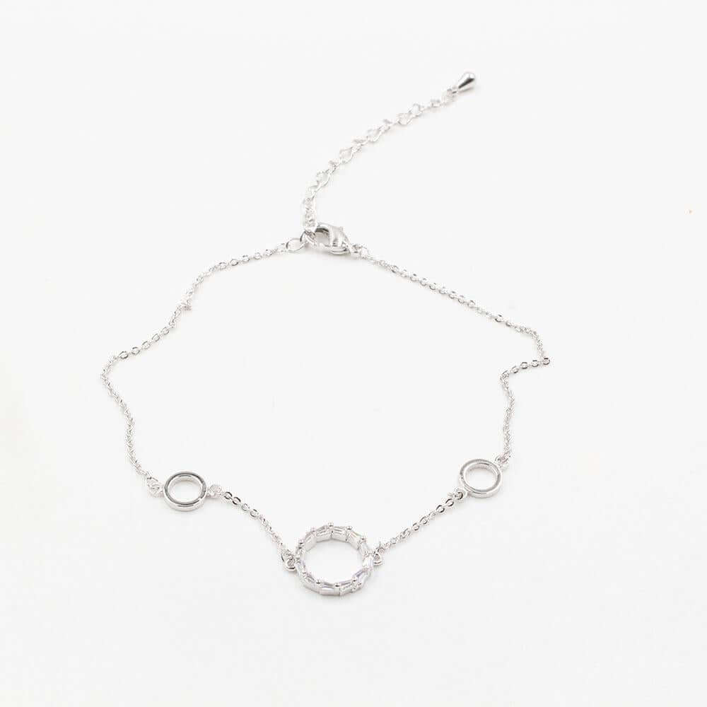 خلخال كيوبك ستون خلاخل متوفر 2 لون فضي