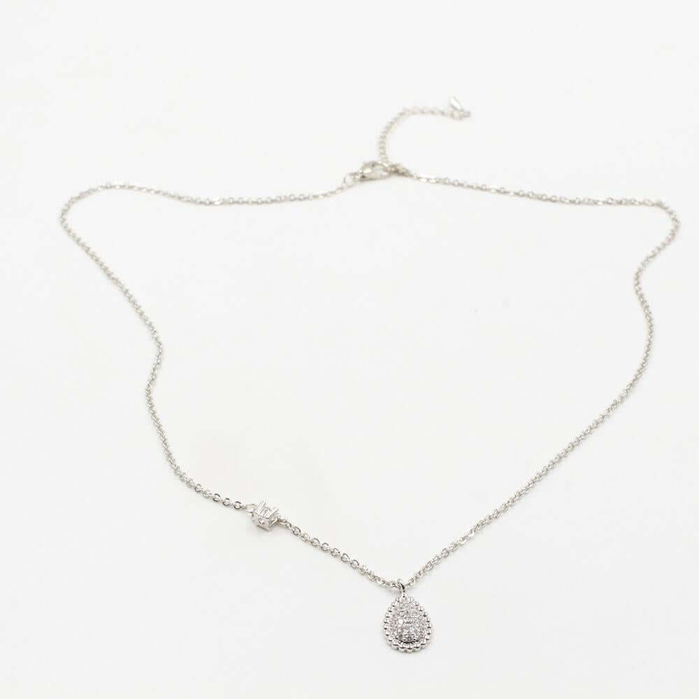 سلسال زركون دمعه سلسال متوفر 2 لون فضي