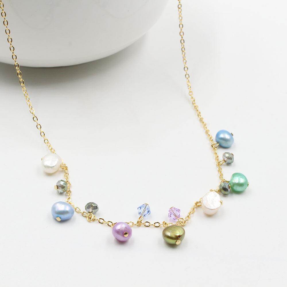 سلسال لولو واحجار ملونه سلسال متوفر 2 لون