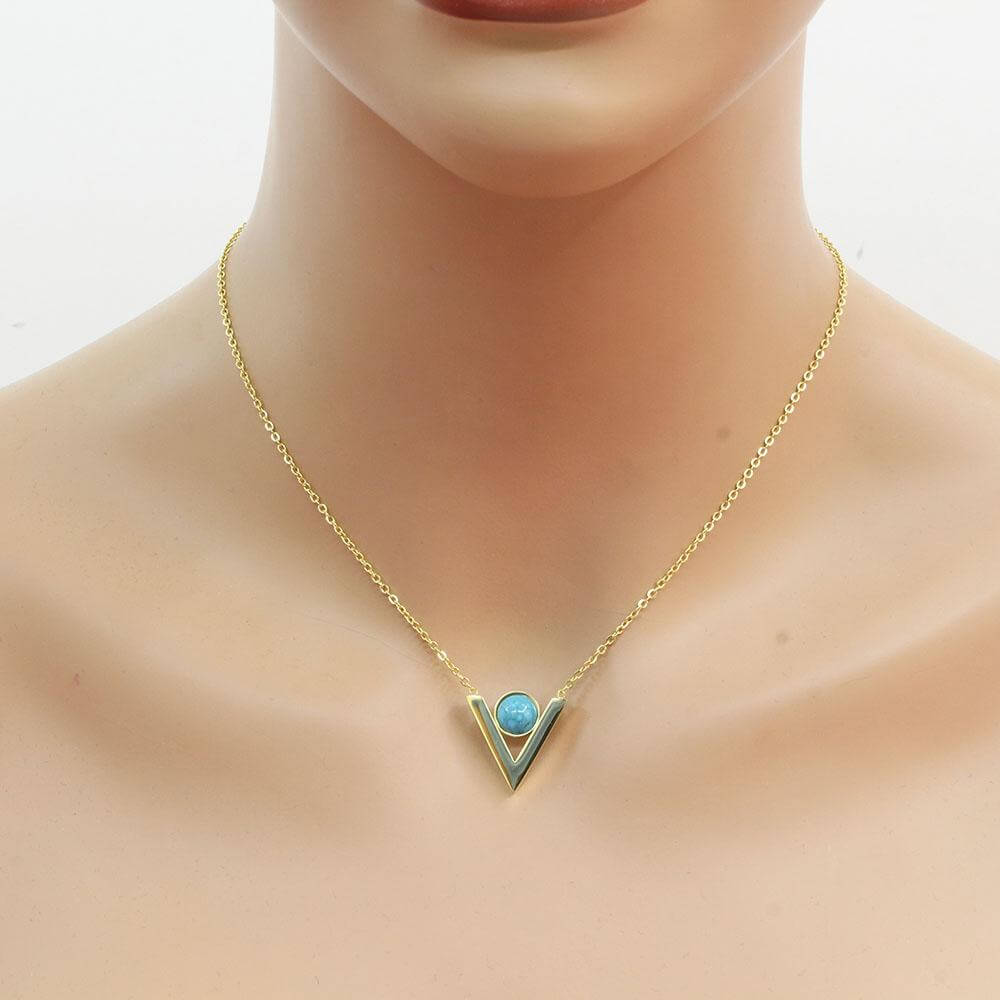 سلسال قس حجر تركواز سلسال متوفر 1 لون